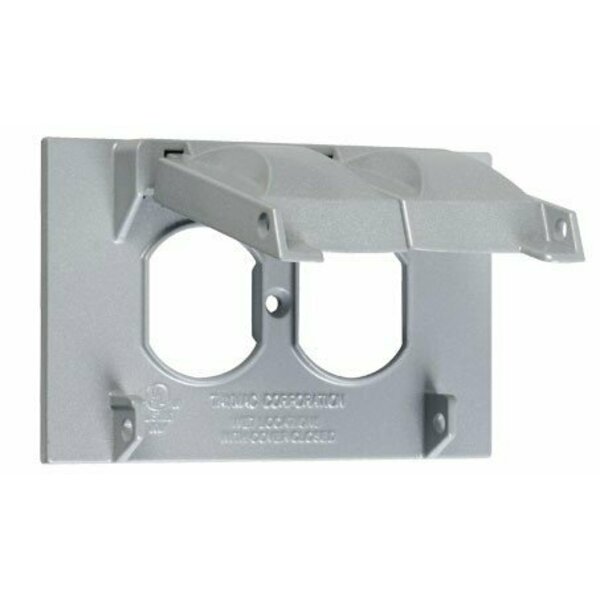 Taymac Electrical Box Cover, 1 Gang, Aluminum, Flip and Snap, Duplex 5180-0